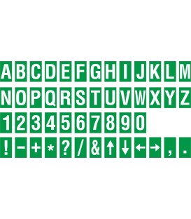 Buchstabenaufkleber, Grün - Weiß, identischer Buchstabe
