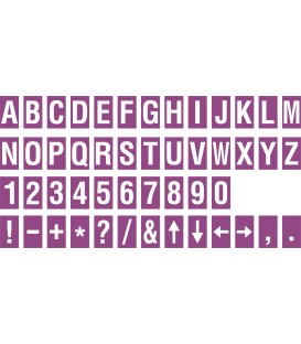 Buchstabenaufkleber, Lila - Weiß, identischer Buchstabe