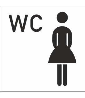 Damen-WC-Aufkleber (mit Hintergrund)