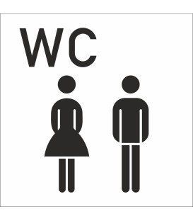 Aufkleber Gemischtes WC (mit Hintergrund)