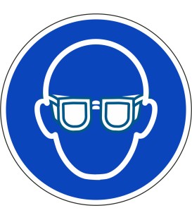 Aufkleber "Augenschutz benutzen"