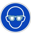Aufkleber 'Augenschutz benutzen'