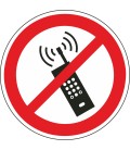 Aufkleber "eingeschaltete Mobiltelefone verboten"