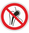 Aufkleber "kein Zutritt für Personen mit Implantaten aus Metall"