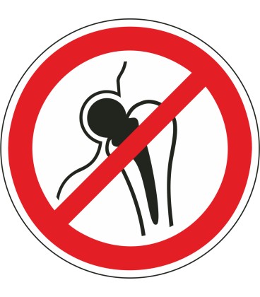 Aufkleber "kein Zutritt für Personen mit Implantaten aus Metall"