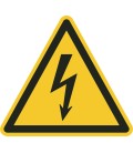 "Warnung vor elektrischer Spannung"-Fußbodenaufkleber