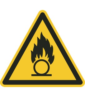 "Warnung vor brandfördernden Stoffen"-Fußbodenaufkleber