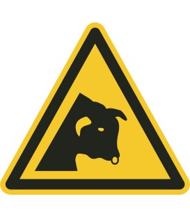 "Warnung vor dem Stier"-Fußbodenaufkleber